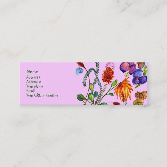 Flower Garden my Dream Mini Business Card (Front)