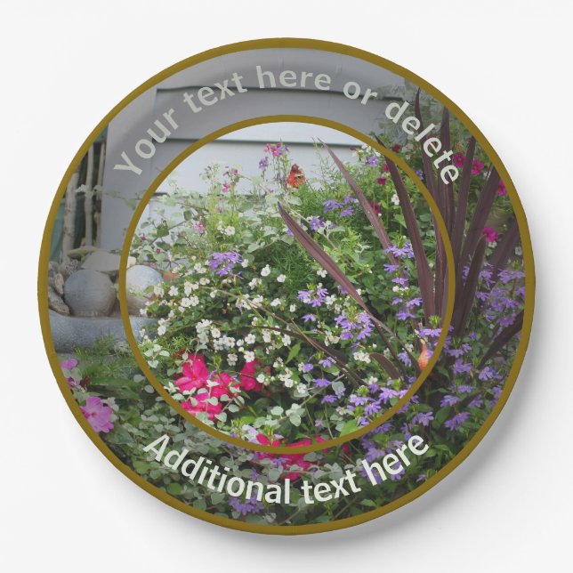 Flower Garden Nature Personalised Party Paper Plate (Front)