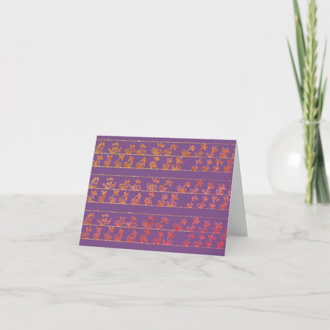 Flower Garden Notes blank notecards purple (Front)