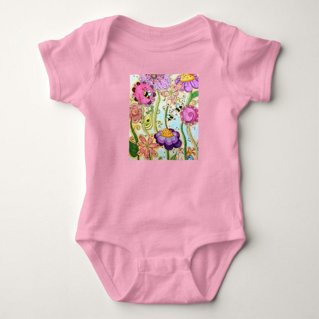 Flower Garden One- piece for Baby Bodysuit (Front)