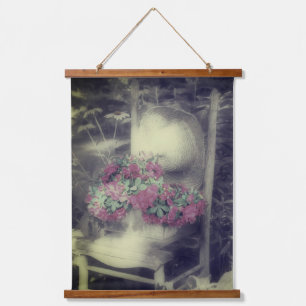 Flower Garden Partial Colour Vintage Hanging Tapestry