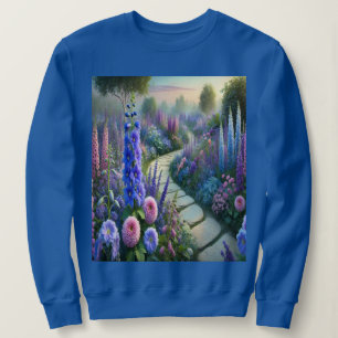 Flower Garden Path Blue Sweatshirt