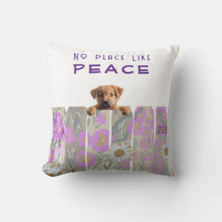 Flower Garden.Peaceful Puppy Hope Cushion