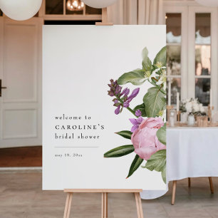 Flower Garden Pink Bridal Shower Welcome Sign