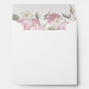Flower Garden Pink Roses Wedding Envelope