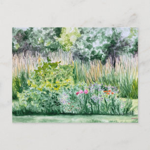 flower garden postcard