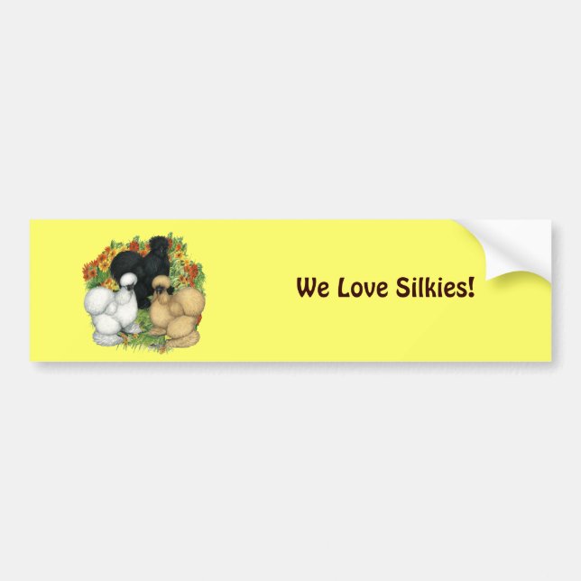 Flower Garden Silkies Bumper Sticker (Front)