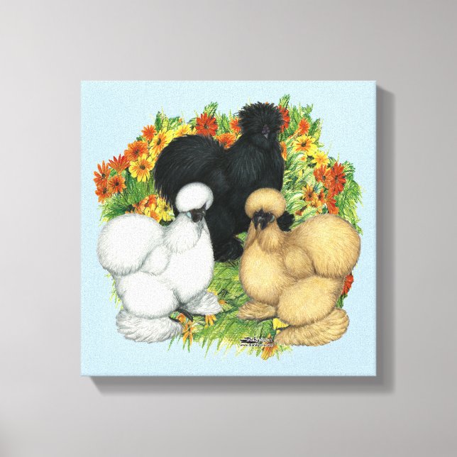 Flower Garden Silkies Canvas Print (Front)
