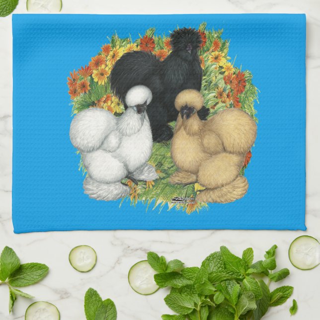 Flower Garden Silkies Tea Towel (Folded)