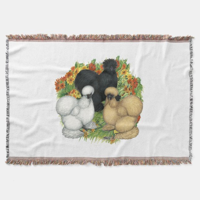 Flower Garden Silkies Throw Blanket (Front)