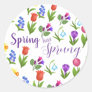 Flower Garden Spring Has Sprung  Classic Round Sticker