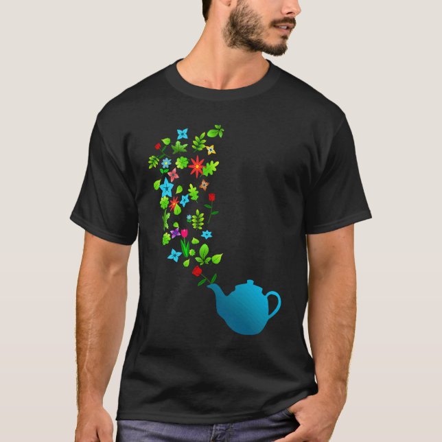 Flower Garden Tea Pot T-Shirt (Front)