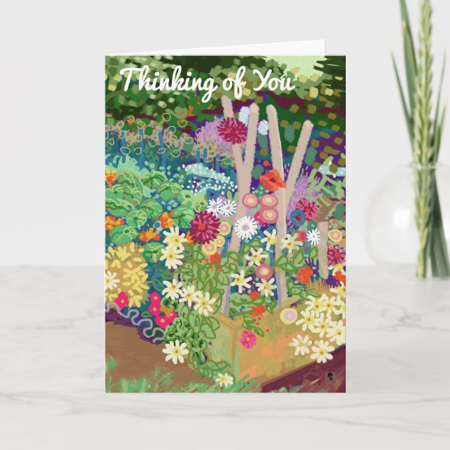 Flower Garden Thinking of you Card (Front)