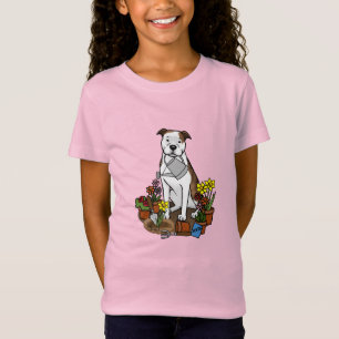 Flower Gardener Pit Bull (lt brindle white 3) T-Shirt