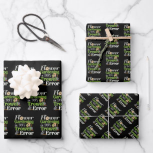 Flower Gardening Trowel Error - Gardener Pun Wrapping Paper Sheet