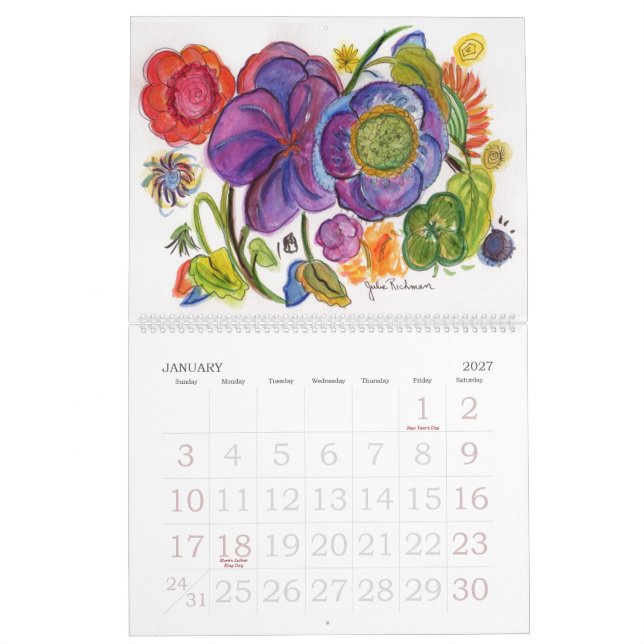 Flower Gardens Calendar (Jan 2027)