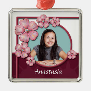 Flower Gem Premium Square Picture Ornament