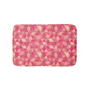 Flower geometrical pattern bath mat