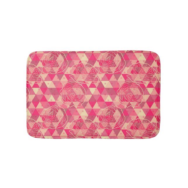 Flower geometrical pattern bath mat (Front)