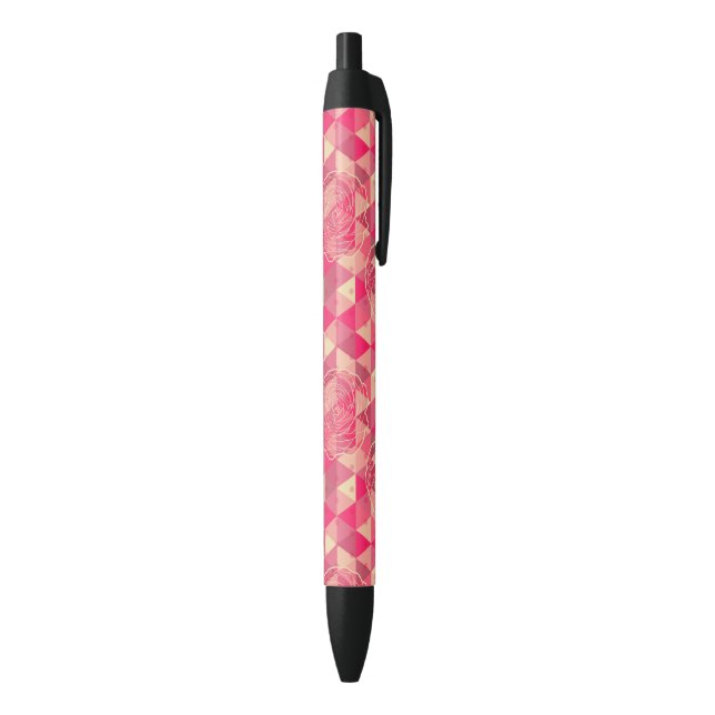 Flower geometrical pattern black ink pen (Bottom (Vertical))