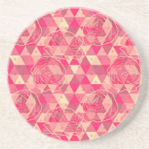Flower geometrical pattern coaster
