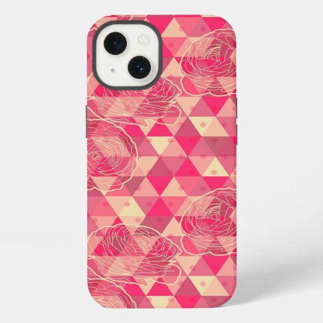 Flower geometrical pattern iPhone case (Back)