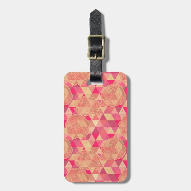 Flower geometrical pattern luggage tag (Front Vertical)