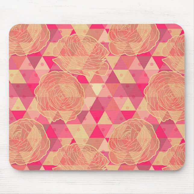 Flower geometrical pattern mouse pad (Front)