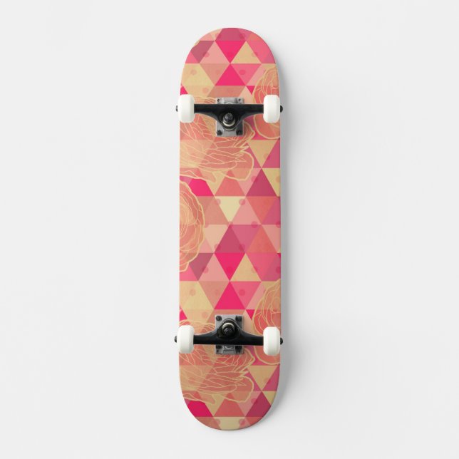 Flower geometrical pattern skateboard (Front)