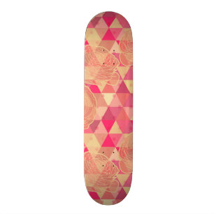 Flower geometrical pattern skateboard