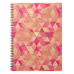 Flower geometrical pattern spiral notebook