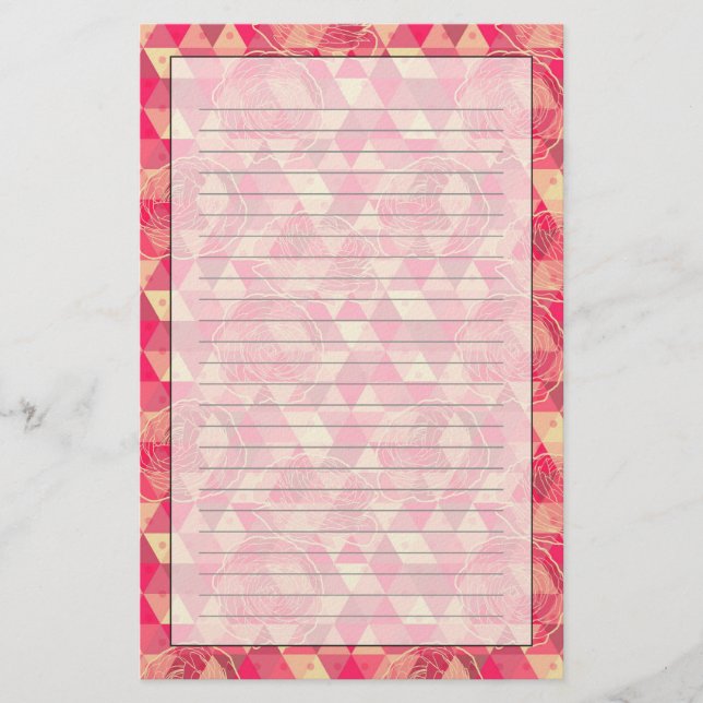 Flower geometrical pattern stationery (Front)