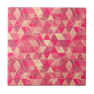 Flower geometrical pattern tile