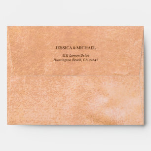  Flower Gerbera on Abstract peach Wedding Envelope