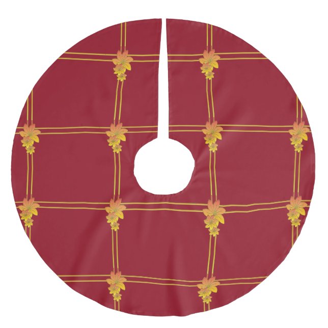 Flower Gift Brushed Polyester Tree Skirt (Front)