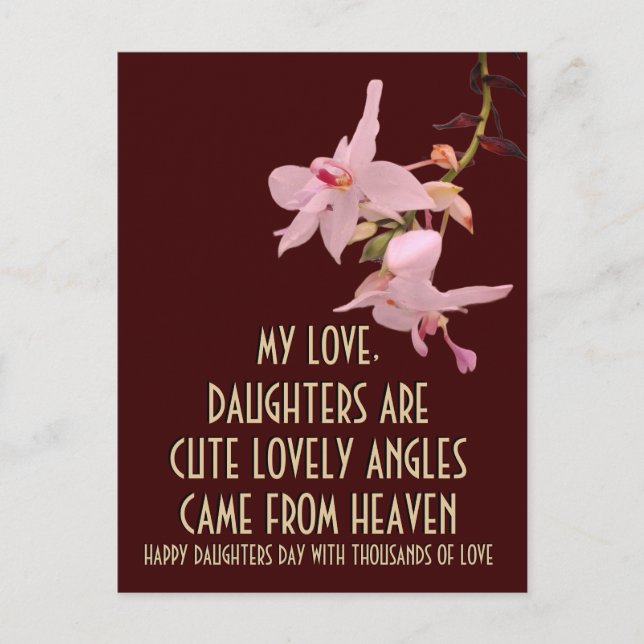 FLOWER GIFT FOR DAUGHTERS DAY POSTCARD (Front)