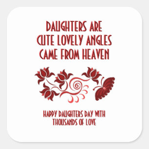 FLOWER GIFT FOR DAUGHTERS DAY SQUARE STICKER