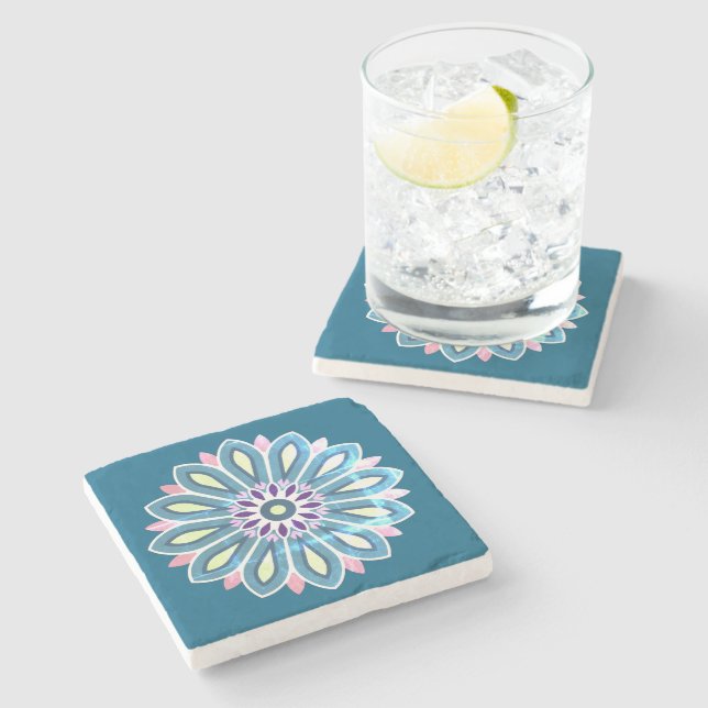 FLOWER GIFT FOR MOM DAUGHTER SISTER FRIEND TEACHER STONE COASTER (Side)