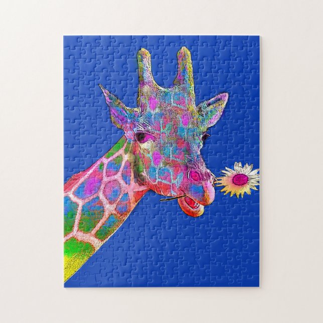 Flower Giraffe Jigsaw Puzzle (Vertical)