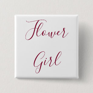Flower Girl 15 Cm Square Badge