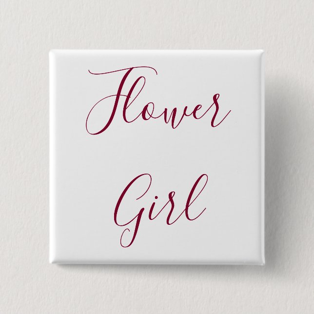 Flower Girl 15 Cm Square Badge (Front)