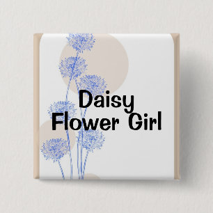 Flower Girl 15 Cm Square Badge