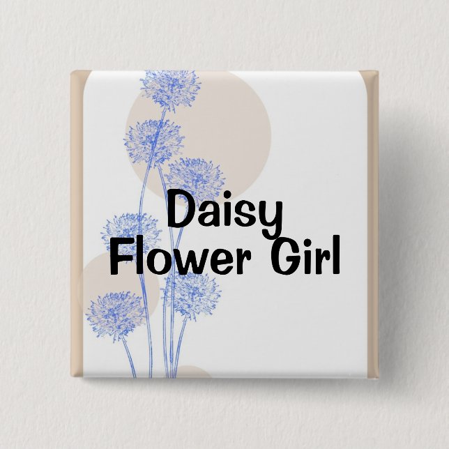 Flower Girl 15 Cm Square Badge (Front)