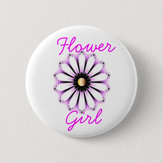Flower Girl 6 Cm Round Badge (Front)