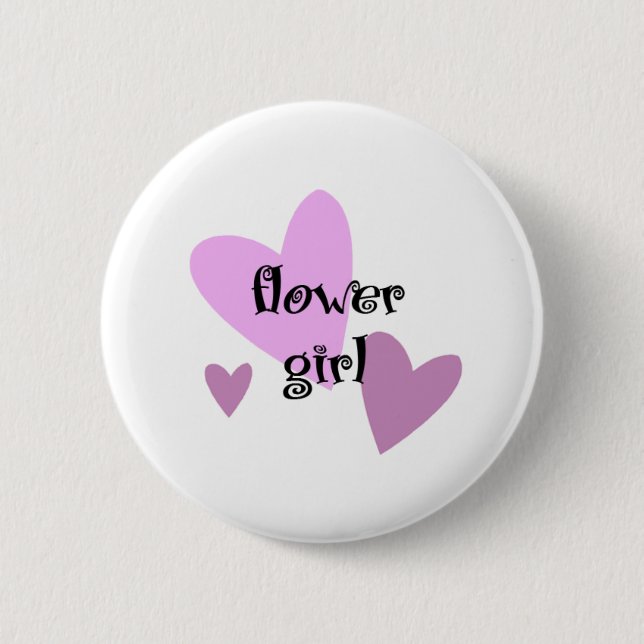 Flower Girl 6 Cm Round Badge (Front)