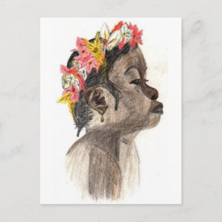 Flower Girl Art Postcard