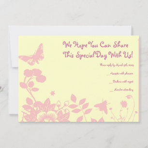 Flower Girl Bar Bat Mitzvah Invitation Reply Card