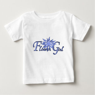 Flower Girl Blue Personalised Long Sleeve Baby T-Shirt