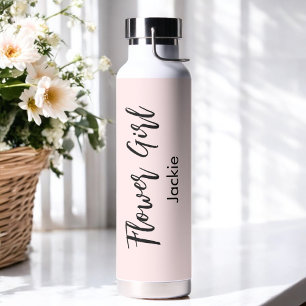 Flower Girl Blush Pink Bridal Shower Water Bottle