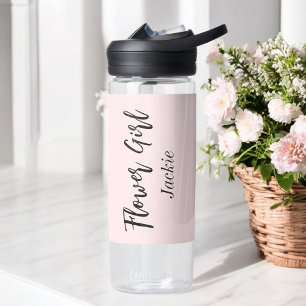 Flower Girl Blush Pink Bridal Shower Water Bottle